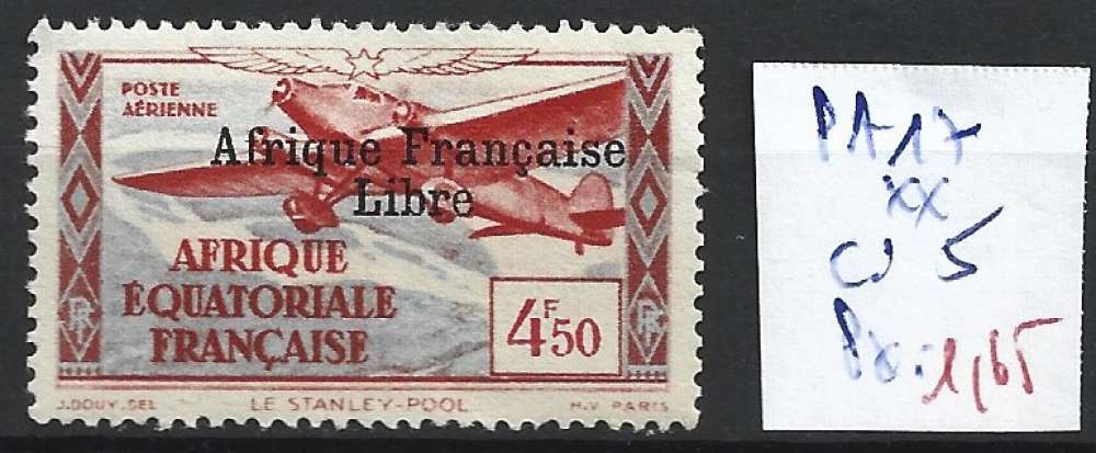 AFRIQUE EQUATORIALE FRANCAISE PA 17 ** côte 5 € 
