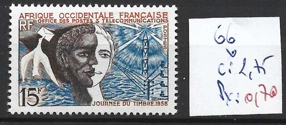 AFRIQUE OCCIDENTALE FRANCAISE 66 * côte 2.75 €