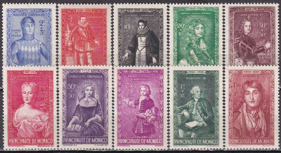 MONACO N° 234/243 de 1942 neufs**