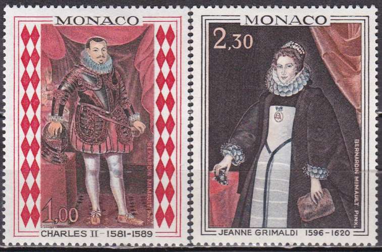 MONACO N° 770/1 de 1968 neufs* en série complète 