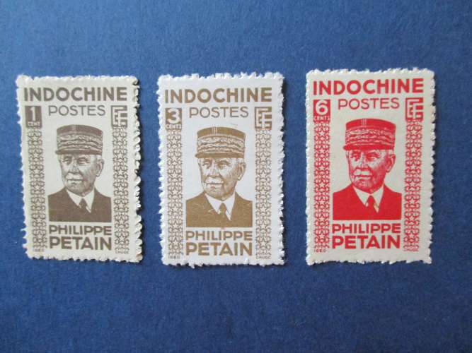 Indochine y & t 243 au 245 nsg 1943