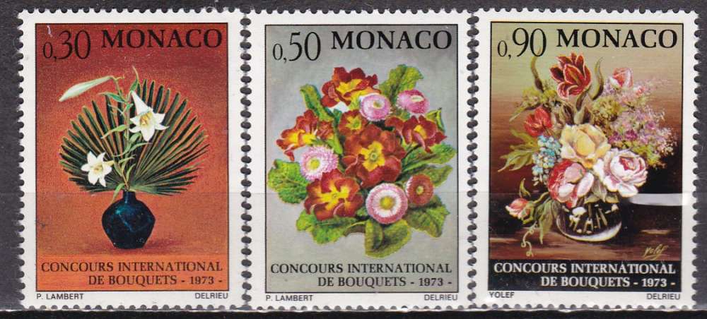 MONACO N° 897/9 de 1972 neufs** en série complète 