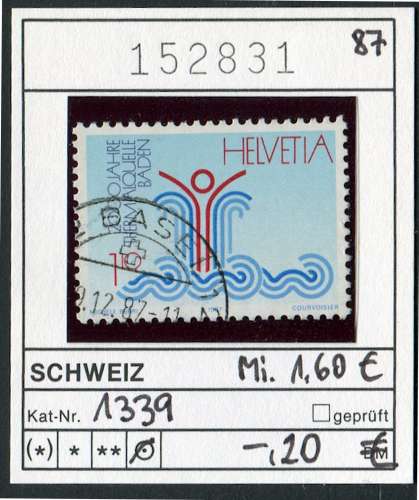 Suisse 1987 - Michel 1339  - oo oblit. - 