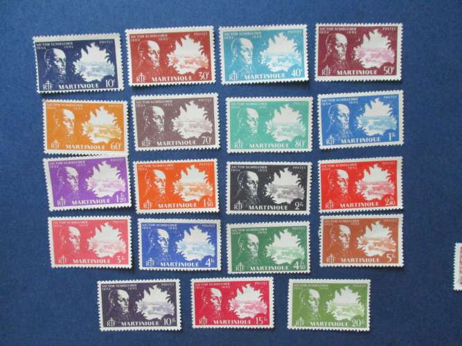 Martinique  y & t 199 au 217 * 1945