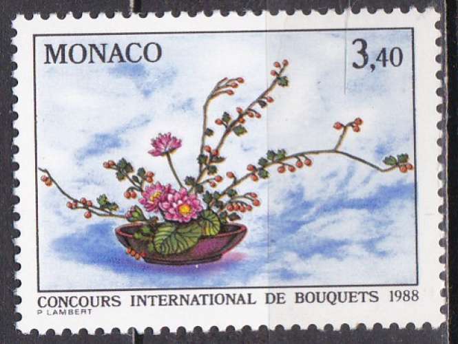 MONACO N° 1598 de 1987 neuf** sous la faciale