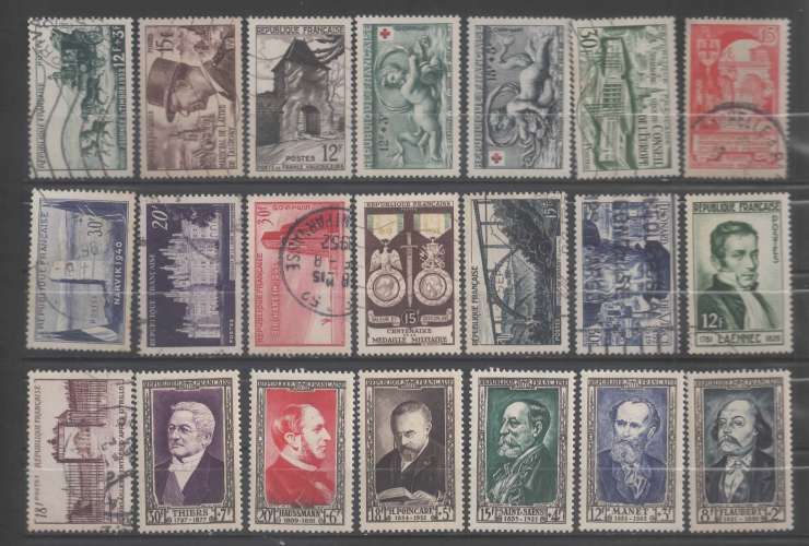 FRANCE LOT   1952 OBL  X   voir  scan