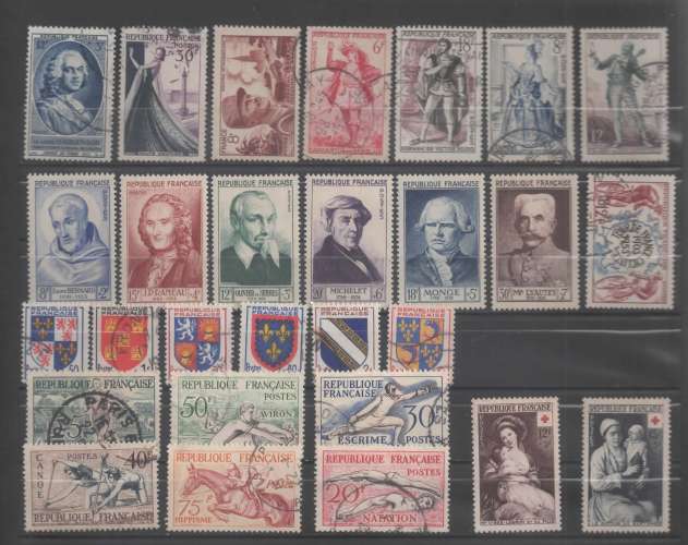 FRANCE LOT   1953 OBL  X   voir  scan