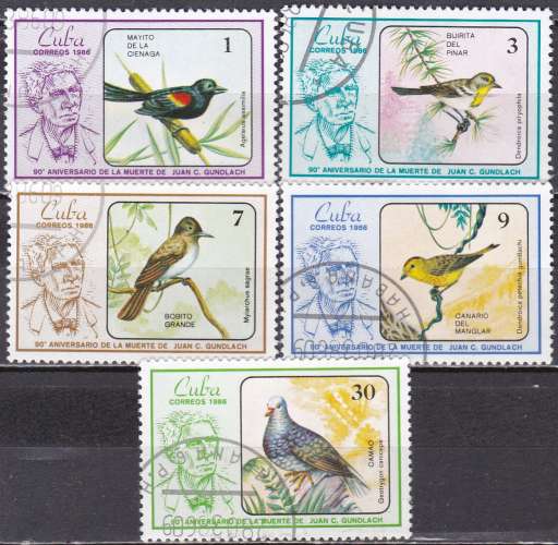 CUBA N° 2674/8 de 1986 oblitérés