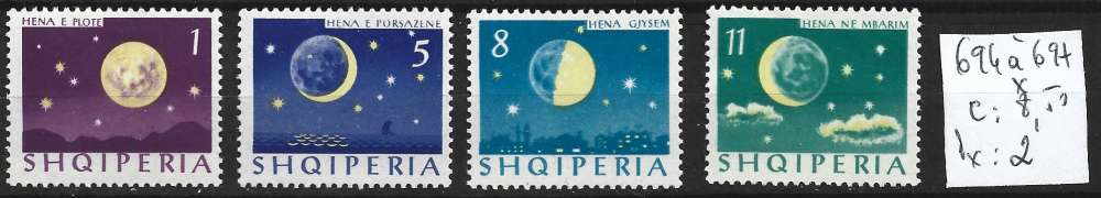 ALBANIE 694 à 697 * côte 8.50 €
