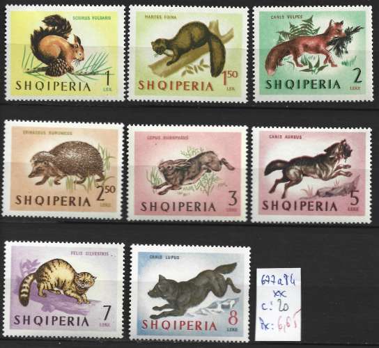 ALBANIE 677 à 684 ** côte 20 €