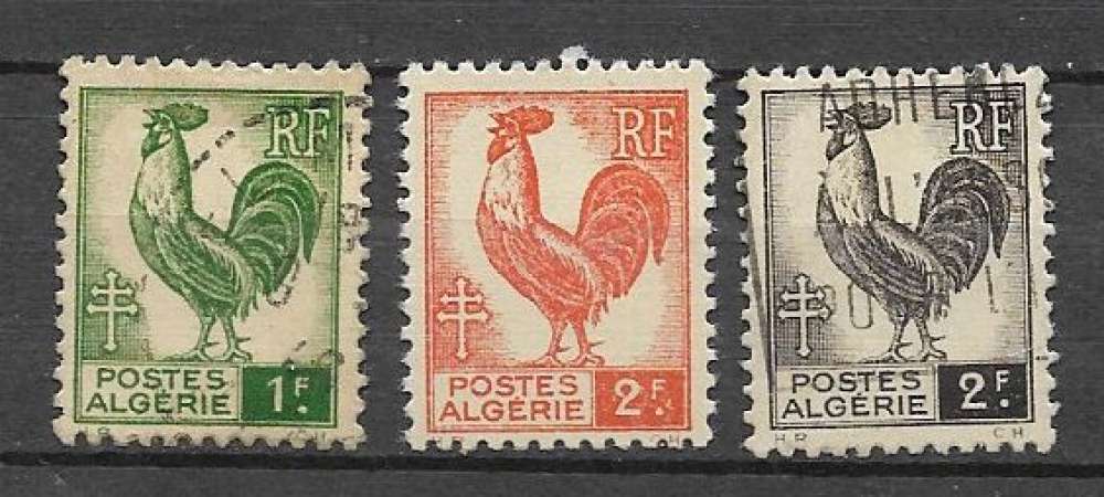 Algérie - 1944 - YT  n° 219/221 oblitéré