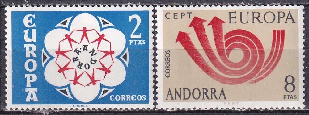 andorre espagnol ... n° 77/78  neufs** ... 1973