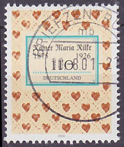 Timbre oblitéré n° 1986(Yvert) Allemagne 2000 - Rainer Maria Rilke