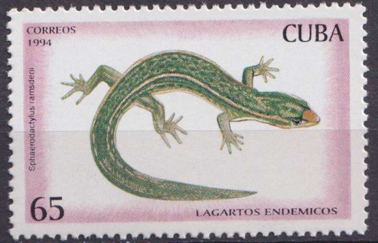 Cuba 1994 Y&T 3413 neuf gomme mate - Lézards 