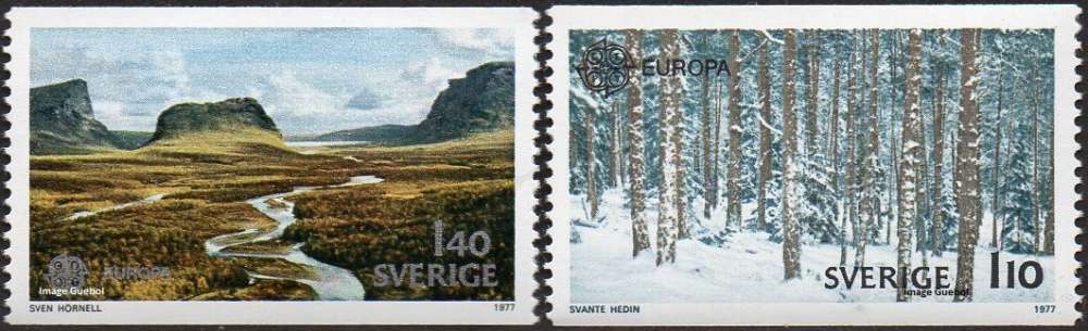 CEPT / Europa 1977 Suède n° 970 et 971 ** Paysages