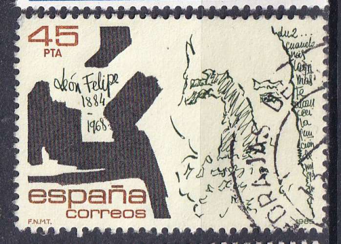 ESPAGNE - 1985 - León Felipe - Yvert 2428 Oblitéré