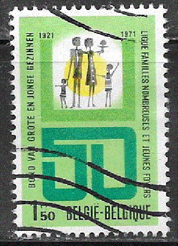 Belgique - YT  1601  obl- Familles nombreuses (1971)