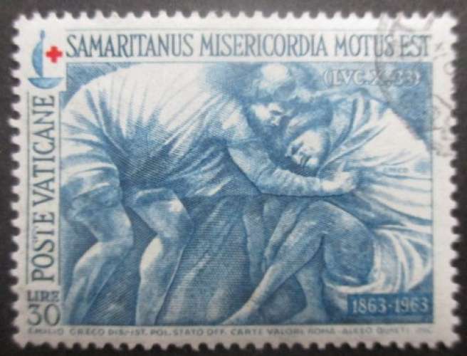 VATICAN N°411 Croix rouge oblitéré
