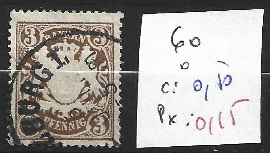 ALLEMAGNE BAVIERE 60 oblitéré  côte 0.50 € 