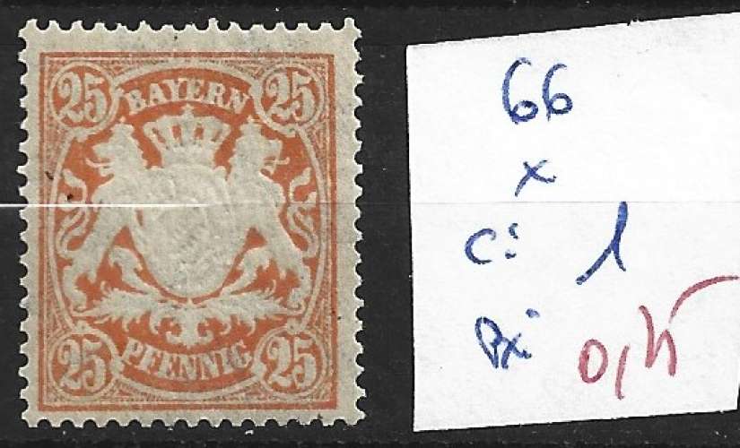 ALLEMAGNE BAVIERE 66 oblitéré  côte 1 € 