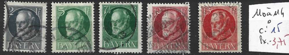 ALLEMAGNE BAVIERE 110 à 114 oblitérés  côte 15 € 