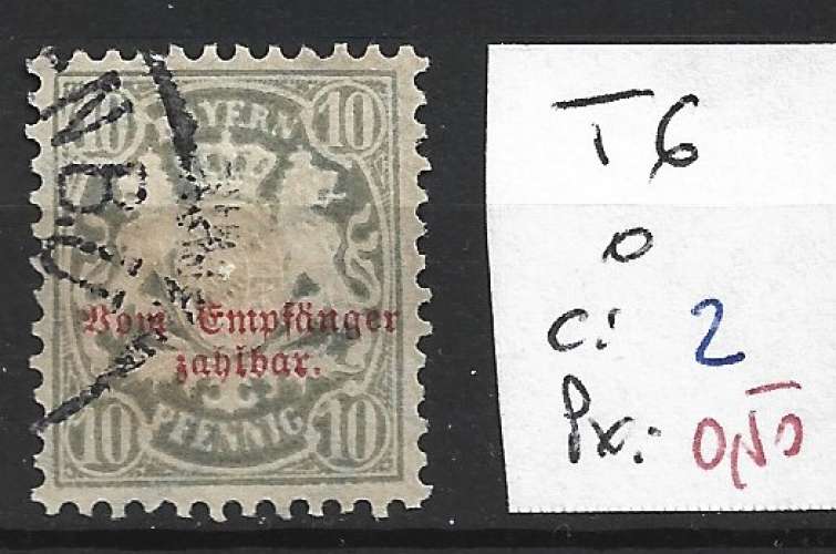 ALLEMAGNE BAVIERE TAXE 6 oblitéré  côte 2 € 
