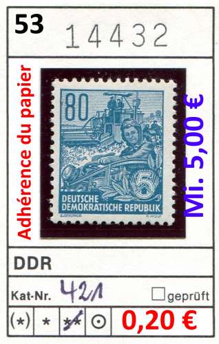 Allemagne 1953 - RDA 1953  - Michel 421 -  ** neuf mnh - 