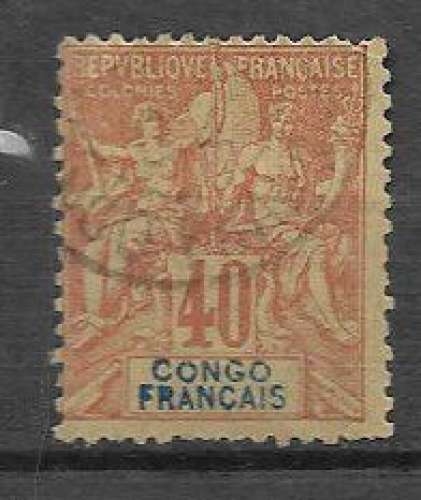Congo - 1892 - YT n° 21 oblitéré  (dents courtes en bas)
