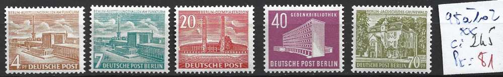 ALLEMAGNE BERLIN 98 à 102 ** côte 245 € 