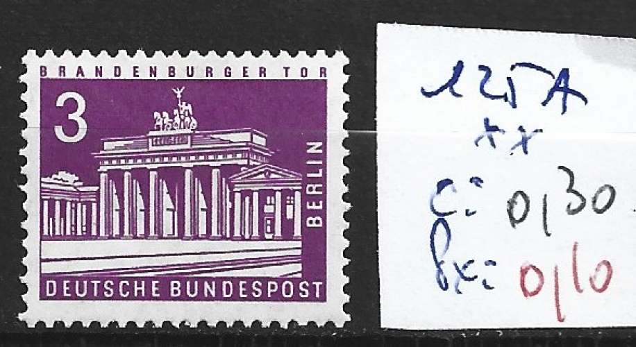 ALLEMAGNE BERLIN 125A ** côte 0.30 € 