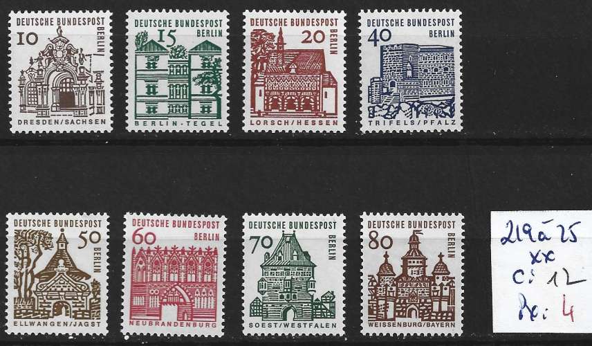 ALLEMAGNE BERLIN 219 à 225 ** côte 12 € 