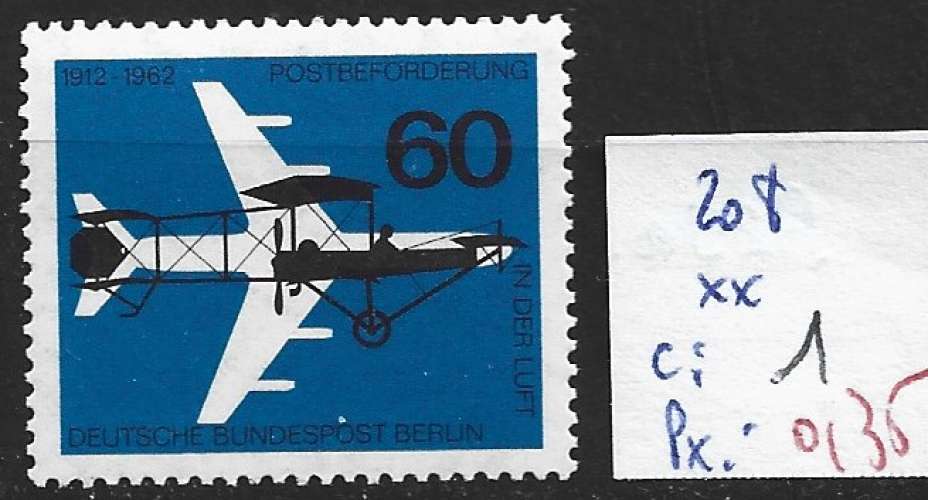 ALLEMAGNE BERLIN 208 ** côte 1 € 