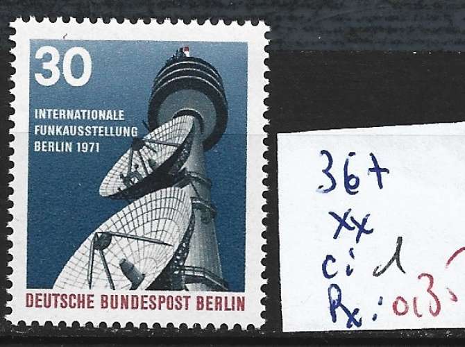 ALLEMAGNE BERLIN 367 ** côte 1 €  