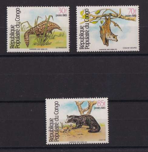 CONGO.   Y/T    n° 711A/711C   neuf **    1983