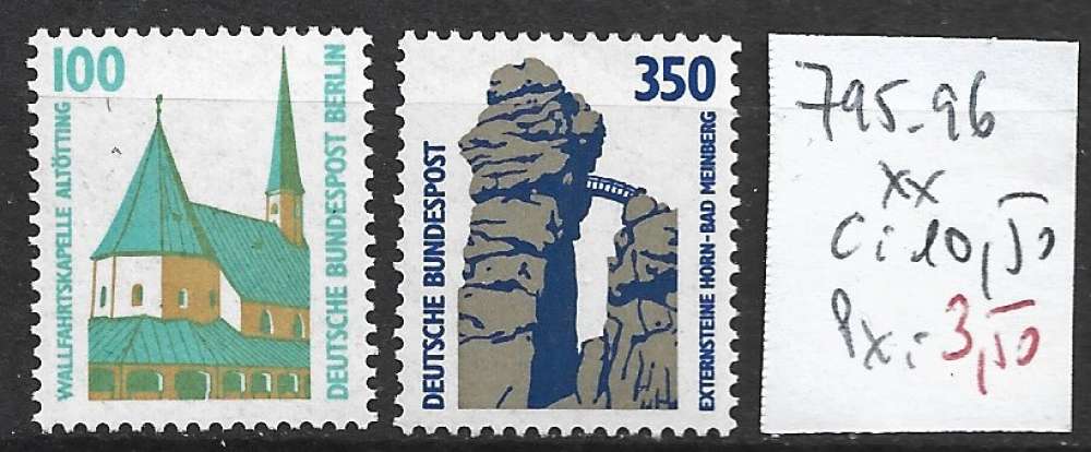 ALLEMAGNE BERLIN 795-796 ** côte 10.50 €