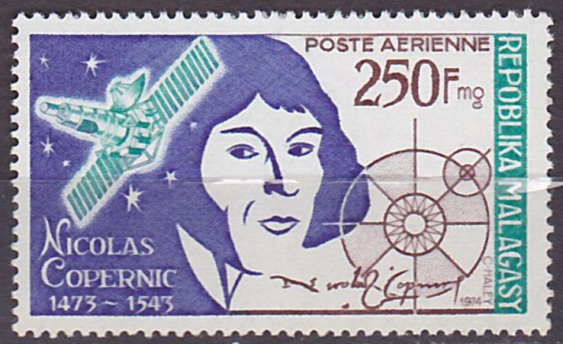 Timbre PA neuf ** n° 134(Yvert) Madagascar 1974 - Nicolas Copernic