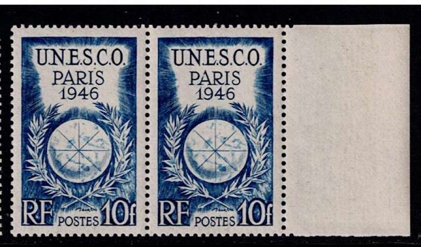 FRANCE 1948 - PAIRE YT 771 MNH BORD DE FEUILLE..