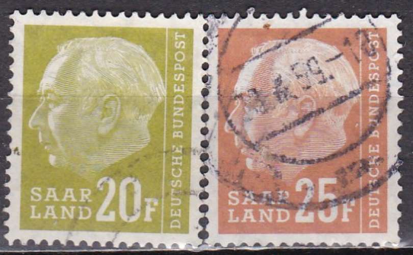 SARRE N° 399/400 de 1957 oblitérés