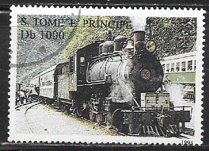 Sao Tomé - YT  1245C  obl - Locomotive (1995)