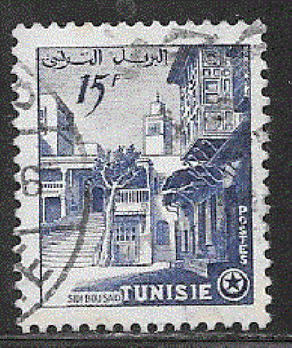 Tunisie - YT  411  obl - Sidi Bou Said (1956)