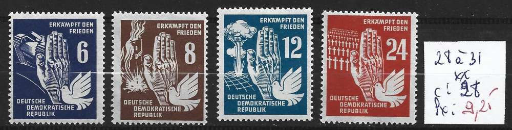 ALLEMAGNE RDA 28 à 31 ** côte 28 € 