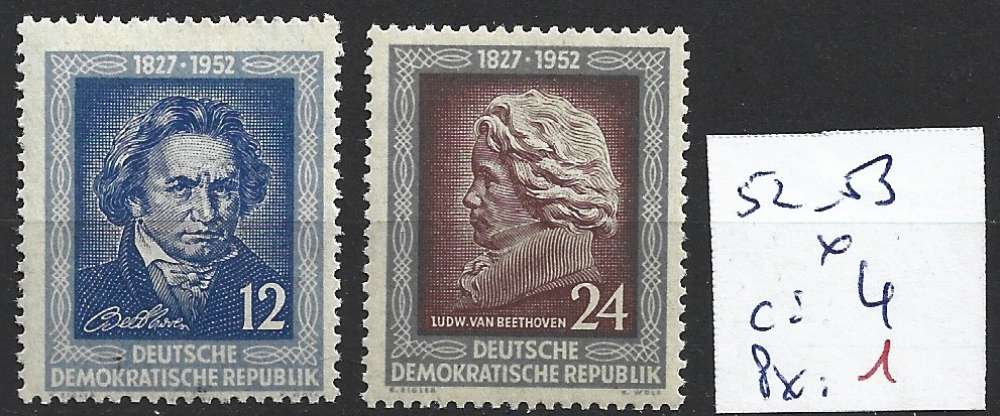 ALLEMAGNE RDA 52-53 * côte 4 € 