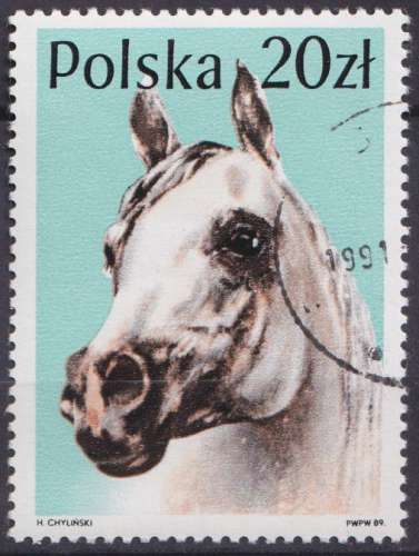Pologne 1989 Y&T 2999 oblitéré - Cheval, chevaux 