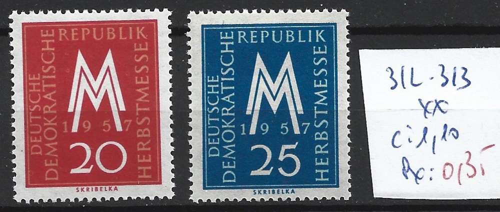 ALLEMAGNE RDA 312-313 ** côte 1.10 € 