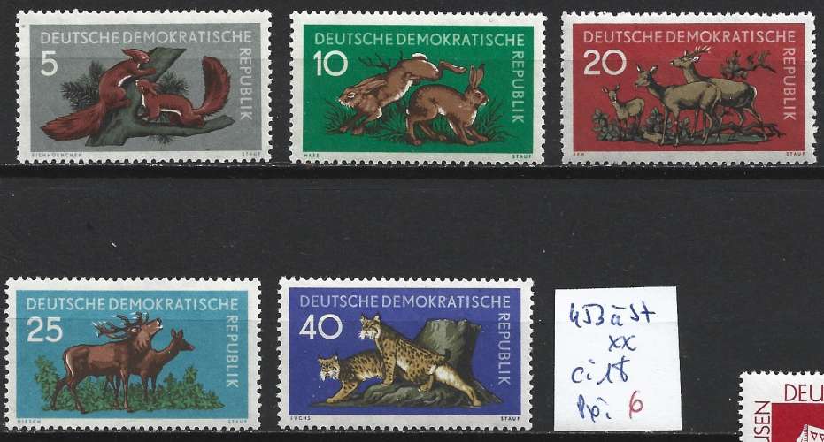 ALLEMAGNE RDA 453 à 457 ** côte 18 € 