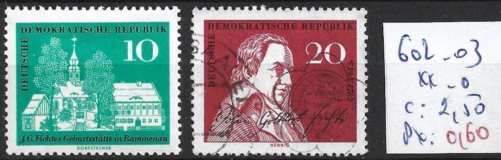 ALLEMAGNE RDA 302-603 ** & oblitéré côte 2.50 € 