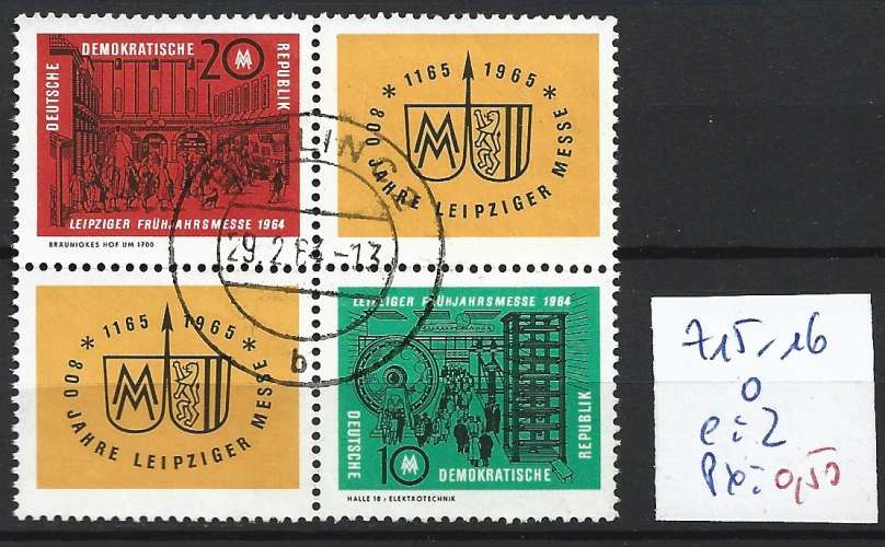 ALLEMAGNE RDA 715-716 oblitérés côte 2 € 