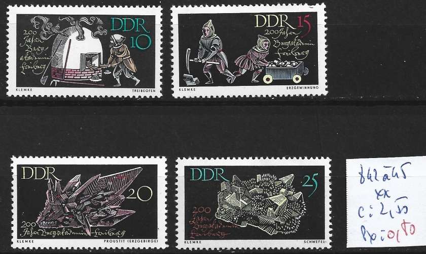 ALLEMAGNE RDA 842 à 845 ** côte 2.50 € 