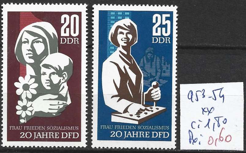 ALLEMAGNE RDA 953-954 ** côte 1.80 € 