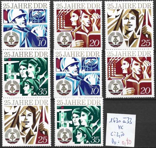 ALLEMAGNE RDA 1630 à 1634 ** côte 2.50 € 
